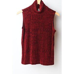 Vintage Chico's Design Sleevless Tank Size 1 XS Wine Burgundy 90's Y2K Style